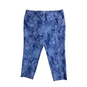 Adidas Pull On Ankle Pants Activewear Raw Purple Watercolor Floral Sz XL NWT